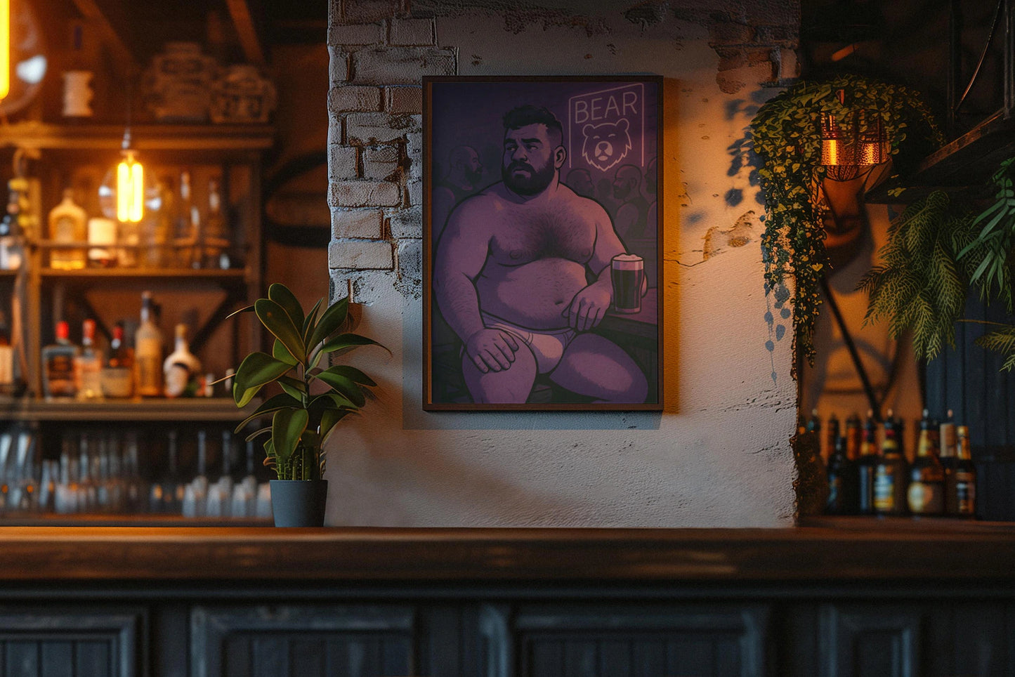 Bar Bears Briefs – Gay Comic Art Print